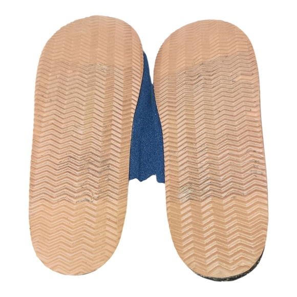 Lands End Slippers Womens 11 B Cats Slip On Lined Mules Clog Blue Faux Shearling - Picture 7 of 9